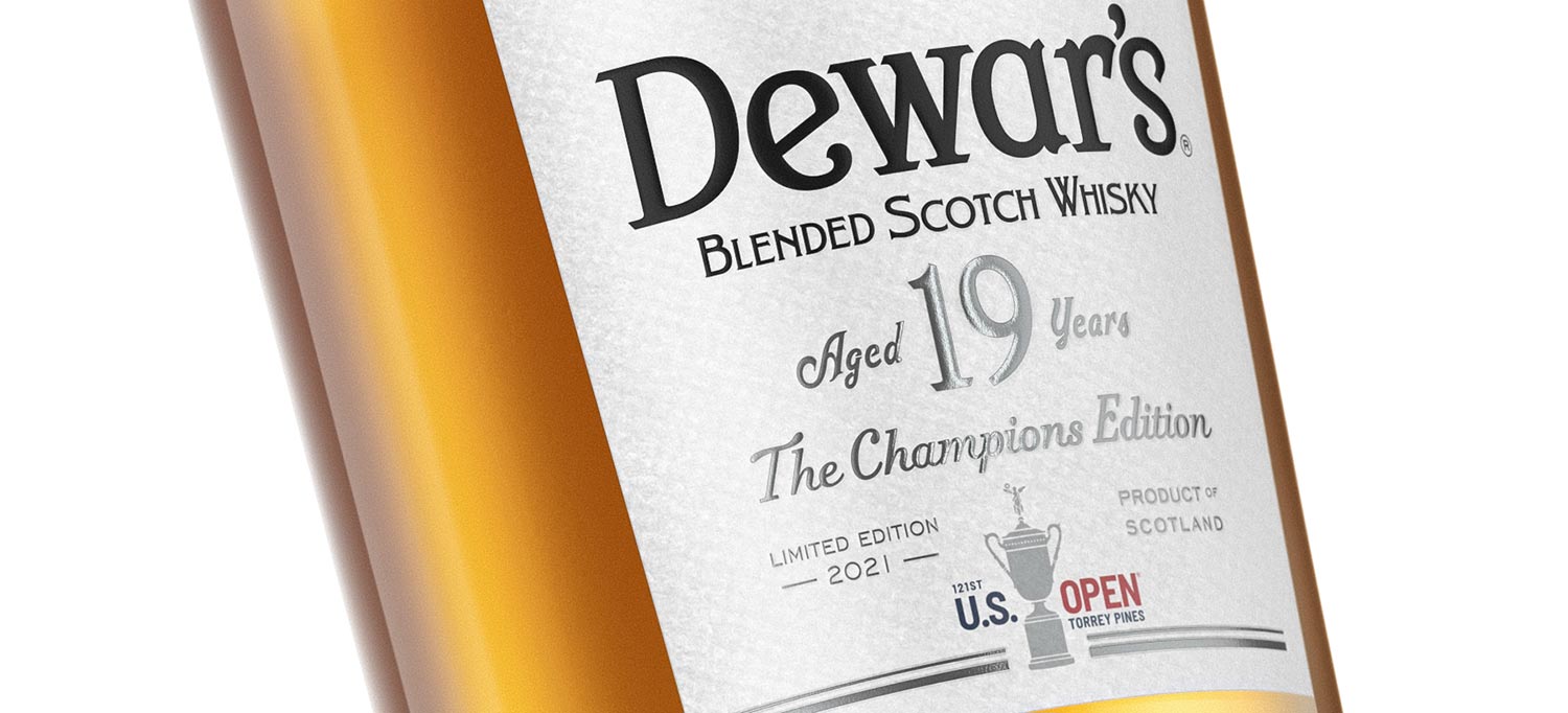 Dewar's Scotch whiskey print ad 2021 - golf trophy US Open