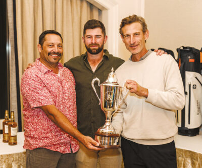 PGA TOUR Rookie of the Year Cameron Young with Overall Low Gross Champions, Tony Loiacono & Andy Levine